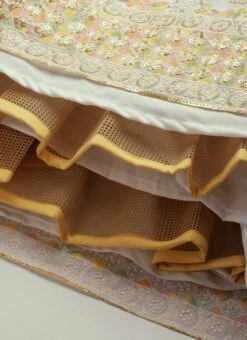 White Embroidered Pleated Style Gown Wedding Wear -C Bazaar Shop White Embroidered Pleated Style Gown IWBS02209734 rrc4