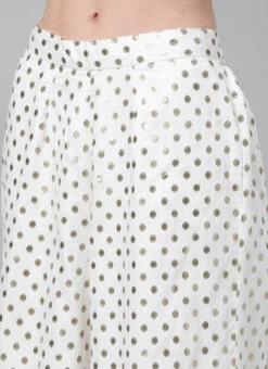 White Foil Print Knee Length Kurta Set Festive Wear 13 White Foil Print Knee Length Kurta Set Festive Wear -C Bazaar Shop White Foil Print Knee Length Kurta Set KSBS02001245 rrc2