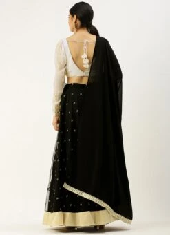 White Foil Print Viscose Black Lehenga Festive Wear Wedding Wear 11 White Foil Print Viscose Black Lehenga Festive Wear Wedding Wear -C Bazaar Shop White Foil Print Viscose Black Lehenga GHBS02205025 b 1