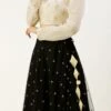 White Foil Print Viscose Black Lehenga Festive Wear