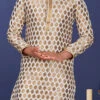 White Jacquard Silk Kurta Pyjama