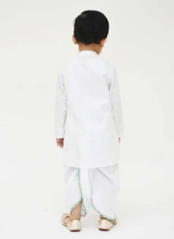 White Kurta And Dhoti -C Bazaar Shop White Kurta and Dhoti KDBDFK2243 b