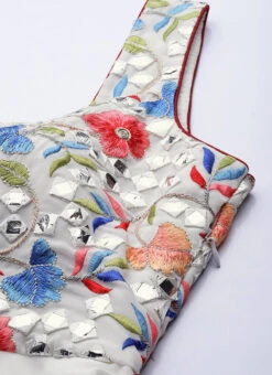 White Layered Anarkali Straight Pant Suit Wedding Wear Festive Wear -C Bazaar Shop White Layered Anarkali Straight Pant Suit Wedding Wear SLBS02107596 rrc3