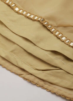 White N Beige Foil Print Layered Gown Wedding Wear -C Bazaar Shop White N Beige Foil Print Layered Gown IWBS02205028 rrc3