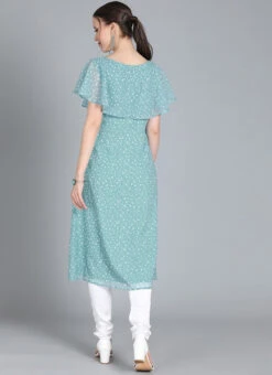 White N Blue Sleeveless Kurta Set After Six Wear -C Bazaar Shop White N Blue Sleeveless Kurta Set KSBS01911460RTW b