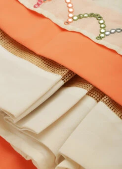 White N Peach Embroidered Lehenga Set Wedding Wear 15 White N Peach Embroidered Lehenga Set Wedding Wear -C Bazaar Shop White N Peach Embroidered Lehenga Set GHBS02206298 rrc4