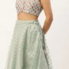 Dupatta From White N Sky Blue Chinon Embroidered Lehenga Set After Six Wear