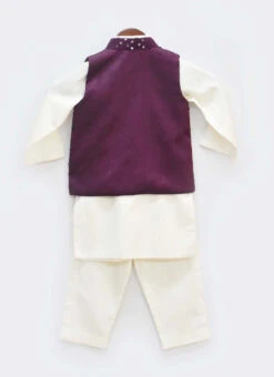 White N Wine Cotton Silk Mirror Embroidery Bandi Set 5 White N Wine Cotton Silk Mirror Embroidery Bandi Set -C Bazaar Shop White N Wine Cotton Silk Mirror Embroidery Bandi Set KDBDFK2160 b