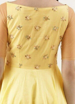 White Net Sequins N Yellow Gown Festive Wear -C Bazaar Shop White Net Sequins N Yellow Gown IWBS02301774 rrc2