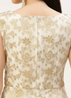 White Nylon Jacquard Festive Wear -C Bazaar Shop White Nylon Jacquard DRBS02301036 rrc2