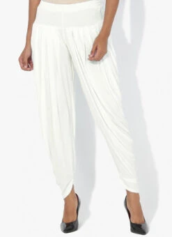 White Rayon Dhoti Pant Work Wear -C Bazaar Shop White Rayon Dhoti Pant WBDMF1112OW b