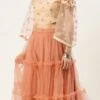 Dupatta From White Sequins N Peach Net Tiered Lehenga After Six Wear