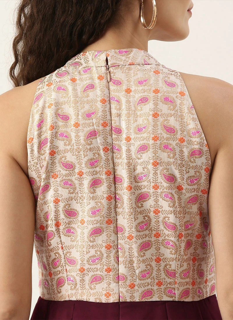 White Tie N Dye Nylon Purple Flared Dress Festive Wear 6 White Tie N Dye Nylon Purple Flared Dress Festive Wear - Image 6