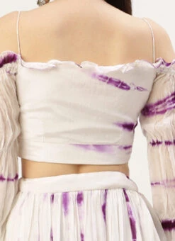 Skirt From White Viscose Tie N Dye Co Ords Set After Six Wear -C Bazaar Shop White Viscose Tie N Dye Co Ords Set IWBS02211253 rrc2