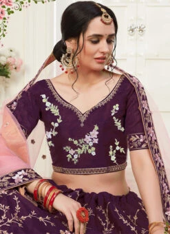 Wine Art Silk Embroidered A Line Lehenga Party Wear 7 Wine Art Silk Embroidered A Line Lehenga Party Wear -C Bazaar Shop Wine Art Silk Embroidered A Line Lehenga GHSAK1011B b