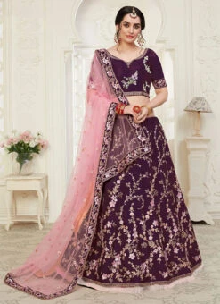 Wine Art Silk Embroidered A Line Lehenga Party Wear 6 Wine Art Silk Embroidered A Line Lehenga Party Wear -C Bazaar Shop Wine Art Silk Embroidered A Line Lehenga GHSAK1011B u