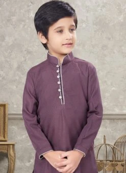 Wine Art Silk Kids Boys Kurta Pyjama Party Wear -C Bazaar Shop Wine Art Silk Kids Boys Kurta Pyjama KDBMSGR759 b