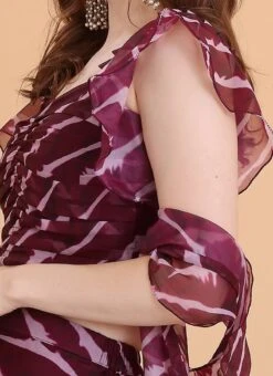 Wine Digital Printed Organza Lehenga Set Party Wear -C Bazaar Shop Wine Digital Printed Organza Lehenga Set GHBS02304002 rrc3 1