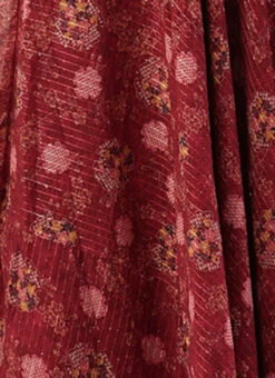 Wine Georgette Digital Print V Neck Gown Party Wear -C Bazaar Shop Wine Georgette Digital Print V Neck Gown IWBS02301782 rrc3