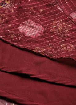 Wine Georgette Digital Print V Neck Gown Party Wear -C Bazaar Shop Wine Georgette Digital Print V Neck Gown IWBS02301782 rrc4