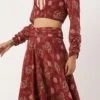 Wine Georgette Digital Printed Lehenga Set Festive Wear