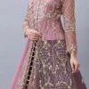 Wine Velvet Hand Work Lehenga N Onion Pink Net Long Choli With Dupatta Wedding Wear