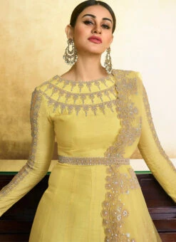 Yellow Banarasi Art Silk Embroidered N Stones Anarkali Suit Wedding Wear 7 Yellow Banarasi Art Silk Embroidered N Stones Anarkali Suit Wedding Wear -C Bazaar Shop Yellow Banarasi Art Silk Embroidered N Stones Anarkali Suit SLSAJ25986902 b