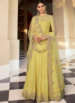 Yellow Banarasi Art Silk Embroidered N Stones Anarkali Suit Wedding Wear 6 Yellow Banarasi Art Silk Embroidered N Stones Anarkali Suit Wedding Wear -C Bazaar Shop Yellow Banarasi Art Silk Embroidered N Stones Anarkali Suit SLSAJ25986902 u