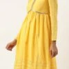 Yellow Chinnon Embroidered Kurta Set Festive Wear