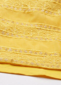 Yellow Chinnon Embroidered Kurta Set Festive Wear -C Bazaar Shop Yellow Chinnon Embroidered Kurta Set KSBS02205088 rrc4