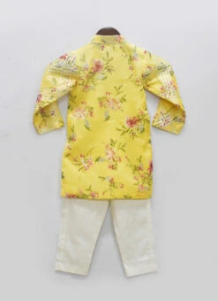 Yellow Cotton Gotta Kurta Pyjama 5 Yellow Cotton Gotta Kurta Pyjama -C Bazaar Shop Yellow Cotton Gotta Kurta Pyjama KDBDFK2059 b