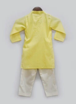 Yellow Cotton Silk Dori Work Kurta Pyjama 5 Yellow Cotton Silk Dori Work Kurta Pyjama -C Bazaar Shop Yellow Cotton Silk Dori Work Kurta Pyjama KDBDFK2135 b