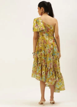 Yellow Digital Printed Dress After Six Wear -C Bazaar Shop Yellow Digital Printed Dress DRBS02208547 b
