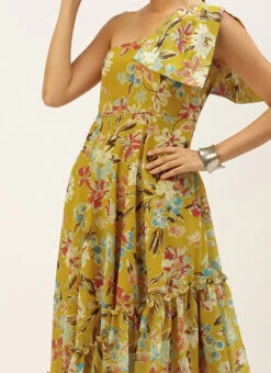 Yellow Digital Printed Dress After Six Wear