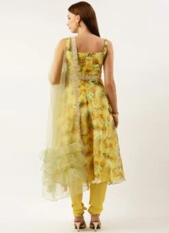 Top From Yellow Digital Printed Organza Suit Set After Six Wear 11 Top From Yellow Digital Printed Organza Suit Set After Six Wear -C Bazaar Shop Yellow Digital Printed Organza Suit Set SLBS02212594 b 1