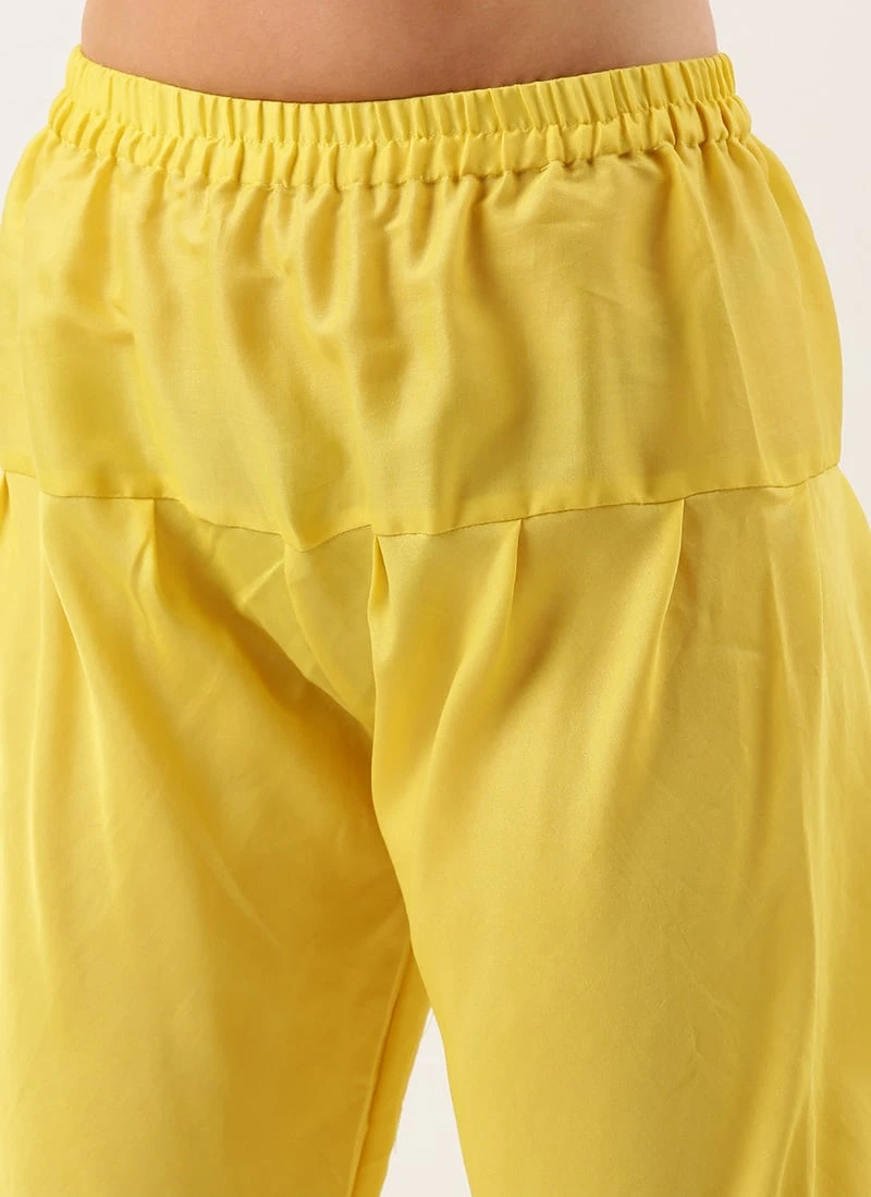 Top From Yellow Digital Printed Organza Suit Set After Six Wear 7 Top From Yellow Digital Printed Organza Suit Set After Six Wear - Image 7