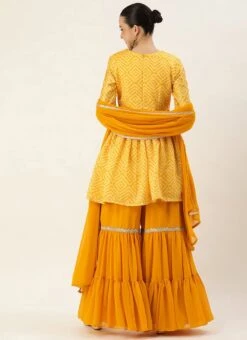 Bottom From Yellow Digital Printed Alia Cut Sharara Suit After Six Wear -C Bazaar Shop Yellow Digital Printed Sharara Suit SLBS02306377 b 2