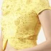 Yellow Embroidered Chinon Blouse Wedding Wear