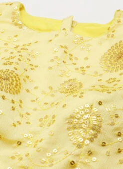 Yellow Embroidered Chinon Blouse Wedding Wear -C Bazaar Shop Yellow Embroidered Chinon Blouse BLBS02303843 rrc1