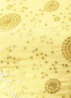 Yellow Embroidered Chinon Blouse Wedding Wear -C Bazaar Shop Yellow Embroidered Chinon Blouse BLBS02303843 rrc4