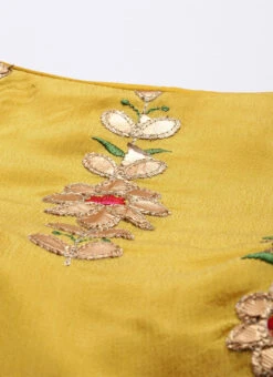 Yellow Embroidered Chinon N Maroon Kurta Set Festive Wear -C Bazaar Shop Yellow Embroidered Chinon N Maroon Kurta Set KSBS02104323 rrc1