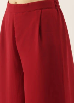 Yellow Embroidered Chinon N Maroon Kurta Set Festive Wear -C Bazaar Shop Yellow Embroidered Chinon N Maroon Kurta Set KSBS02104323 rrc2