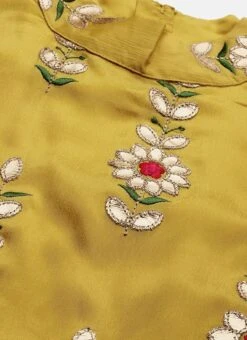 Yellow Embroidered Fabric Kurta Straight Pant Set Festive Wear 12 Yellow Embroidered Fabric Kurta Straight Pant Set Festive Wear -C Bazaar Shop Yellow Embroidered Fabric Kurta Straight Pant Set KSBS01912106 rrc1