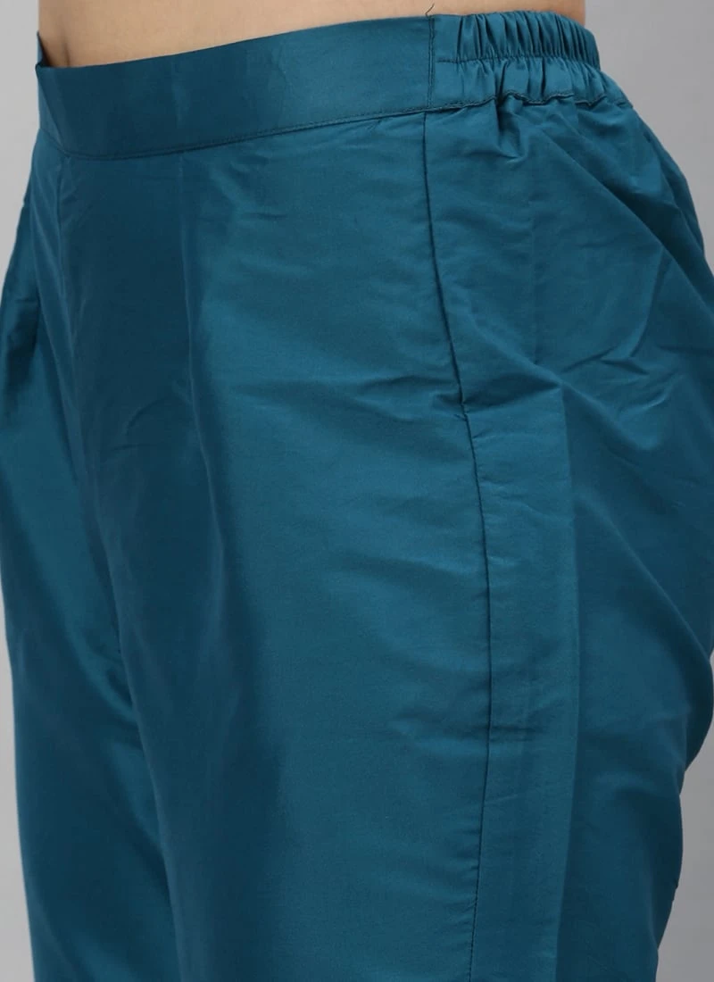 Yellow Embroidered Fabric Kurta Straight Pant Set Festive Wear 6 Yellow Embroidered Fabric Kurta Straight Pant Set Festive Wear - Image 6