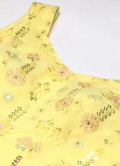 Yellow Embroidered Georgette Kali Gown Festive Wear -C Bazaar Shop Yellow Embroidered Georgette Kali Gown IWBS02301799 rrc1