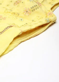 Yellow Embroidered Georgette Kali Gown Festive Wear -C Bazaar Shop Yellow Embroidered Georgette Kali Gown IWBS02301799 rrc3