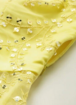 Yellow Embroidered Peplum Top Festive Wear -C Bazaar Shop Yellow Embroidered Peplum Top KRBS02307719 rrc4