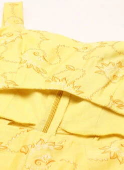 Yellow Foil Printed Jumpsuit Festive Wear -C Bazaar Shop Yellow Foil Printed Jumpsuit DRBS02208466 rrc1