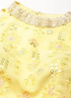 Yellow Georgette Embroidered Gown Party Wear -C Bazaar Shop Yellow Georgette Embroidered Gown IWBS02301764 rrc1