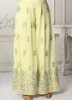 Dupatta From Yellow Georgette Embroidered Palazzo Suit After Six Wear -C Bazaar Shop Yellow Georgette Embroidered Palazzo Suit SLBS02303903 rrc2 1